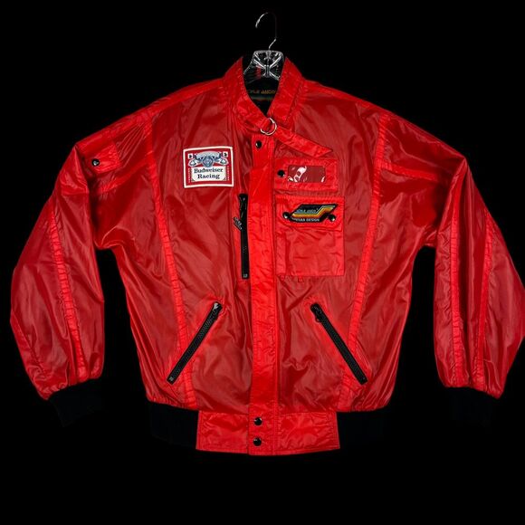 Vintage Budweiser Racing Jacket XL Bomber Style Auto Carrera